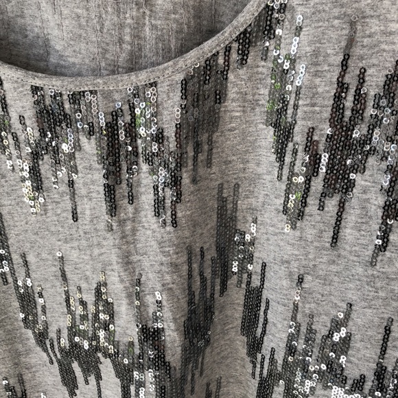 NWOT CALVIN KLEIN GREY SLEEVELESS SEQUINNED CAMISOLE TANK TOP - Picture 5 of 9